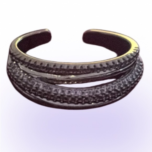 Silver tone stacked double layer Ring - Picture 11 of 11